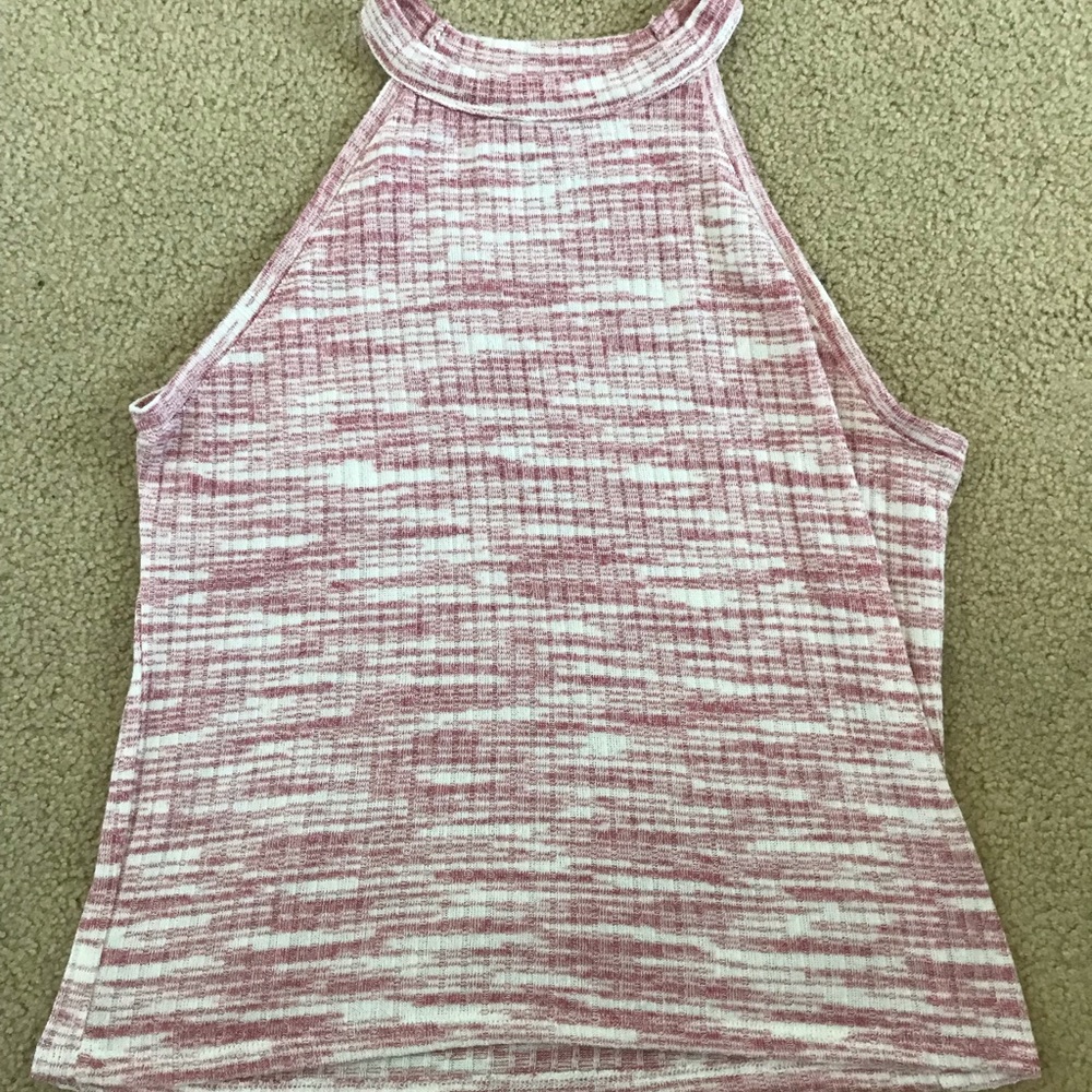Arizona Co. Pink and white tank top.